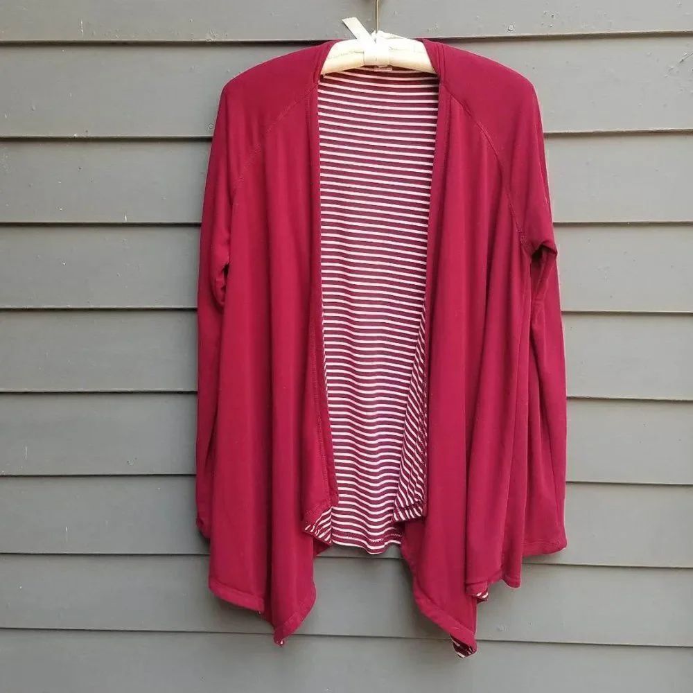 Hawthorne Deep Red Open Front Cardigan Size Medium